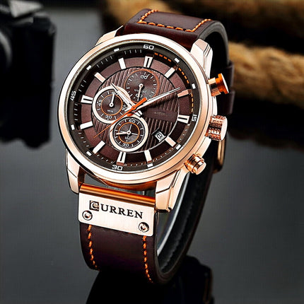 Men's Waterproof Quartz Watch Multifunction Sports Casual Wristwatch