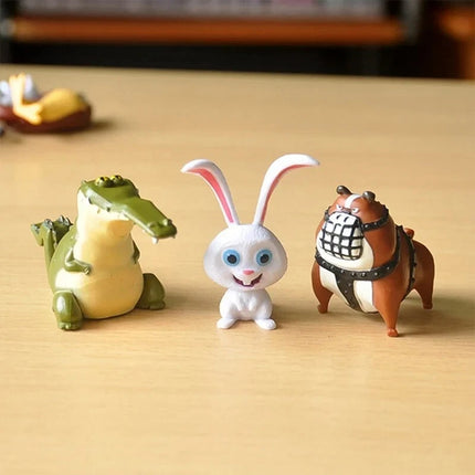 14Pcs PVC Pet Figures Rabbit Dog Cat Action Toy Set Xmas Gift