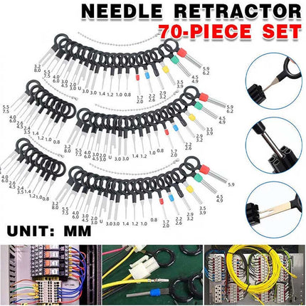 70-Piece Terminal Pin Removal Tool Kit | Automotive Connector Extractor & Ejector Pin Set for Electrical Repairs