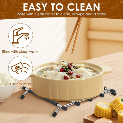 Stainless Steel Kitchen Trivet, Hot Pot Pan Stand Rack