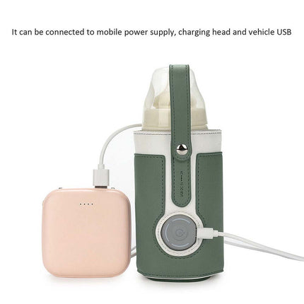 Adjustable USB Baby Bottle Warmer, Portable Travel Heater for Milk Pouch Bag
