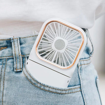 Mini Foldable Neck Fan, USB Rechargeable, Portable for Desk or Handheld Use