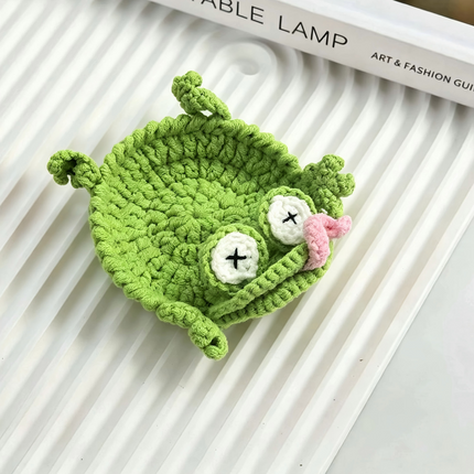 Handmade Crochet 3D Animal Coaster Cute Knitted Mug Rug Round Drink Mat