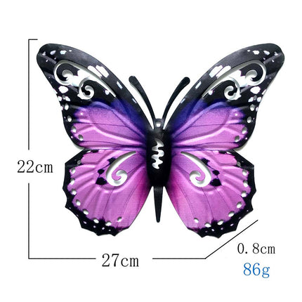 Metal 3D Butterfly Garden Wall Art for Home Decor 22x27cm
