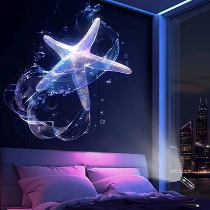 USB LED Projector Night Light 6 Patterns Whale Jellyfish Butterfly Kids Gift