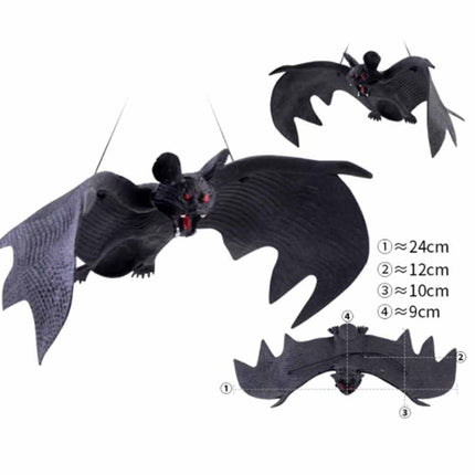 24cm Halloween Hanging Bat Decoration Trick Prank Toy Joke Pendant for Party