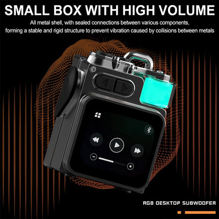 Outdoor Mini Bluetooth Speaker with Alarm Clock & RGB Ambient Lamp Display