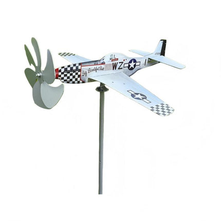 Compass Weather Vane Airplane Wind Spinner Garden Decor