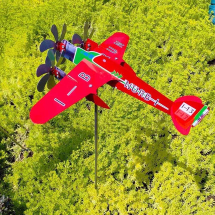 Compass Weather Vane Airplane Wind Spinner Garden Decor