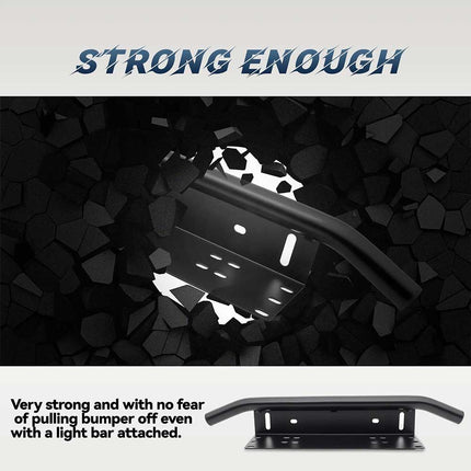 Universal LED License Plate Light Kit-Durable Bracket for Bull Bar & Bumper Mounting, Enhances Front Plate Frame Visibility