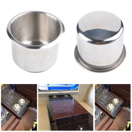 2-Pack Stainless Steel Cup Holder for Marine, Boat, RV, Car, Truck & Camper | Bolt-On Drink Holders
