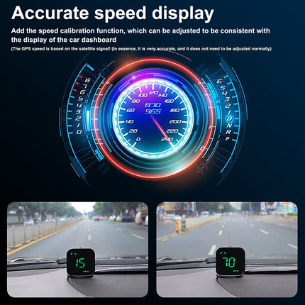 Universal Digital HUD Head-Up Display: GPS Speedometer Shows MPH/KMH, Overspeed Alarm, for All Cars