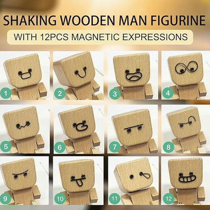 Wooden man car decoration ornament 12 emoticon accessories