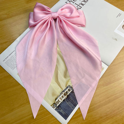 Large Satin Ribbon Bow Hair Clip for Women Girls Barrette