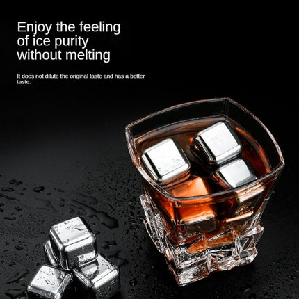 Reusable Stainless Steel Ice Cubes Chilling Rocks with Tong for Whiskey