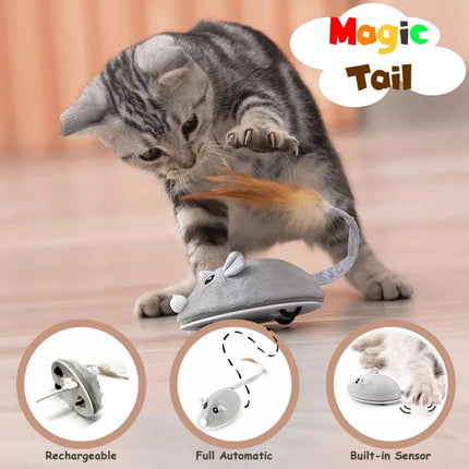 Smart Auto Moving Rechargeable Interactive Mouse Toy for Cats