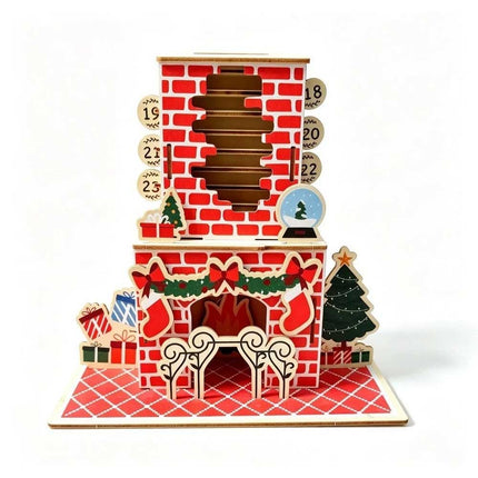 24-Day Xmas Countdown Santa Chimney Calendar Christmas Puzzle Toy
