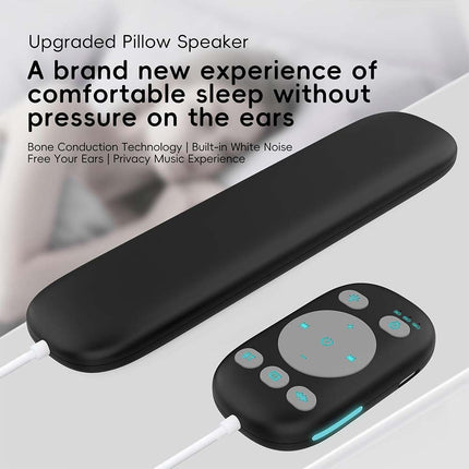 Bone Conduction Pillow Speaker with Timer & Remote, 3 Sound Modes, White Noise Machine for Sleeping