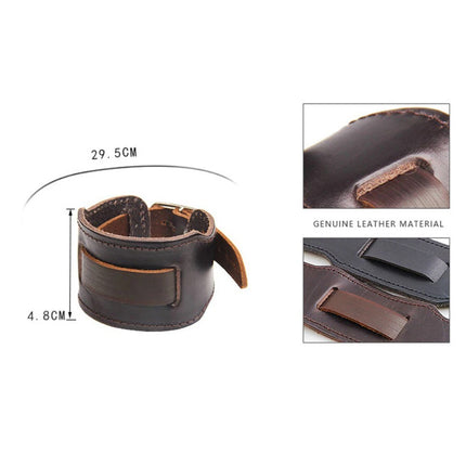 Retro Wide PU Leather Watchband Biker Cuff Wristband Bracelet Gift