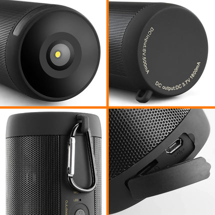 Portable Waterproof BT Subwoofer w/ TF Card, Radio & Flashlight