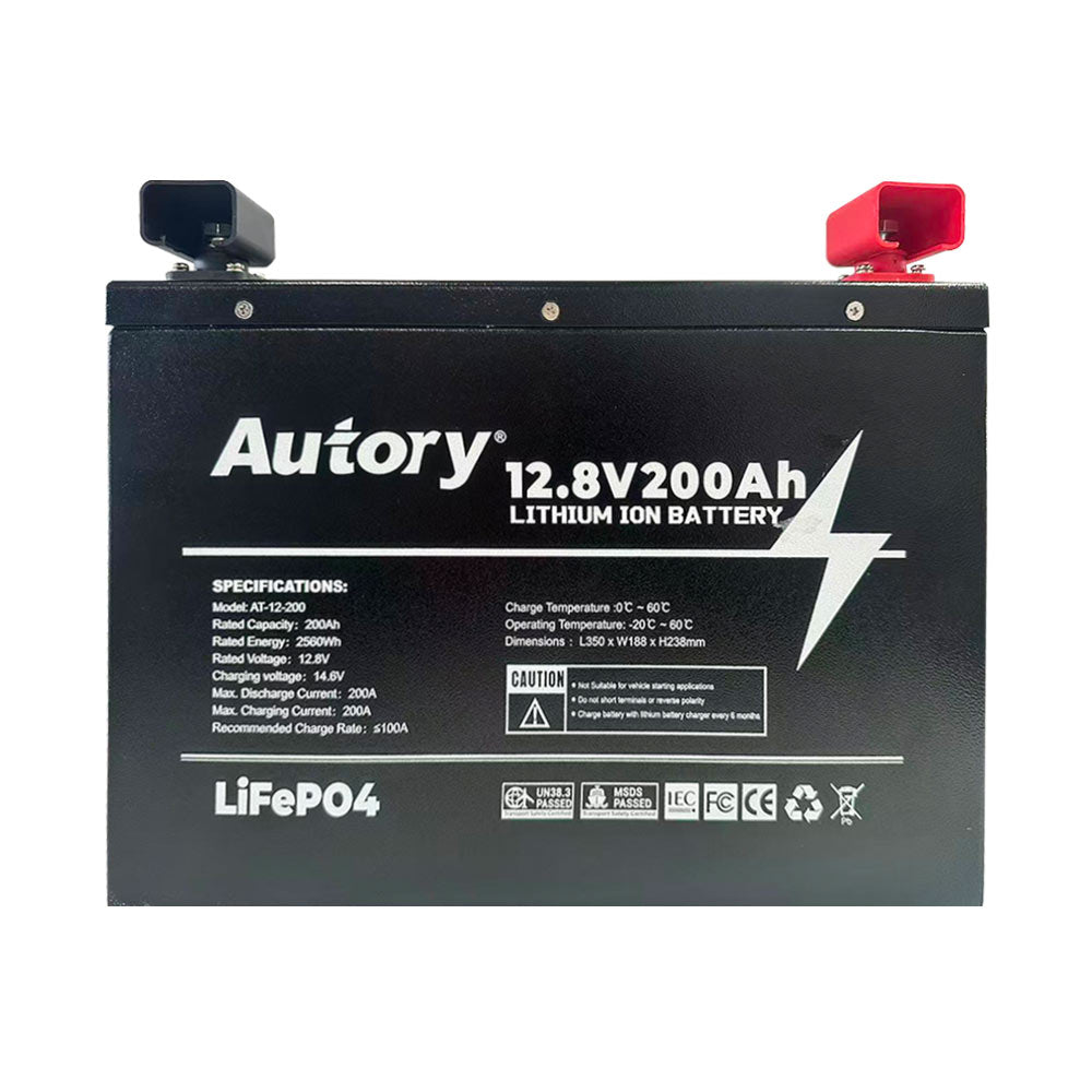 12.8V 200Ah LiFePO4 Battery with Metal Case | for RV, Solar, Marine