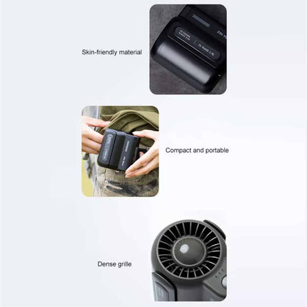 Wearable Cooling Fan - Rechargeable, 360° Airflow for Office, Sports & Travel