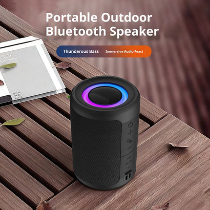 Portable Mini Bluetooth Speaker with RGB Lights Loud Sound & Deep Bass