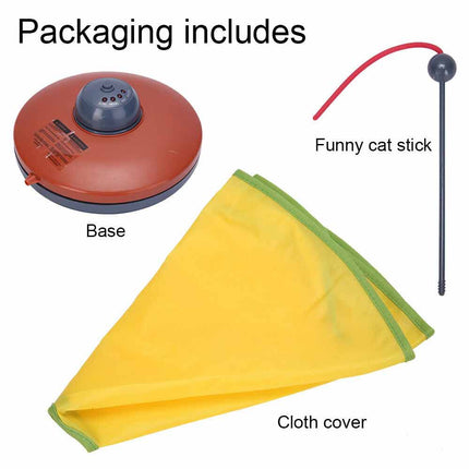Electronic Interactive Rotating Undercover Mouse Cat Toy with Meow & Puzzle
