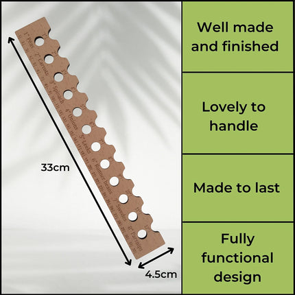 Wooden Planting Ruler & Sowing Spacer – Garden Line Tool for Veg Seeds