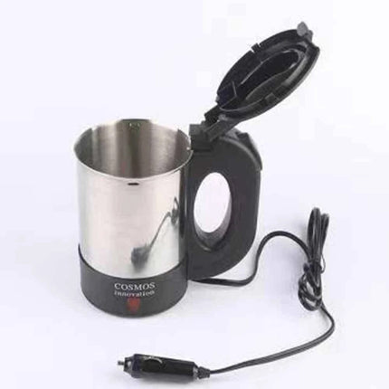 500ML Portable 12V Car Kettle for Travel | Fast Heating Water Boiler for Truck, RV & Cup Holder