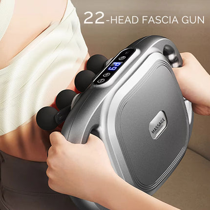 22-Head High-Frequency Fascia Massage Gun for Muscle Relief - AU