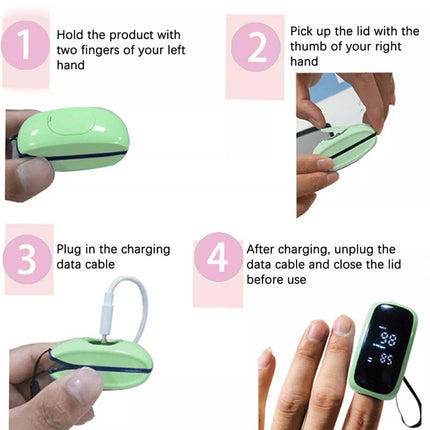 Rechargeable OLED Finger Pulse Oximeter, Blood Oxygen & Heart Rate Monitor
