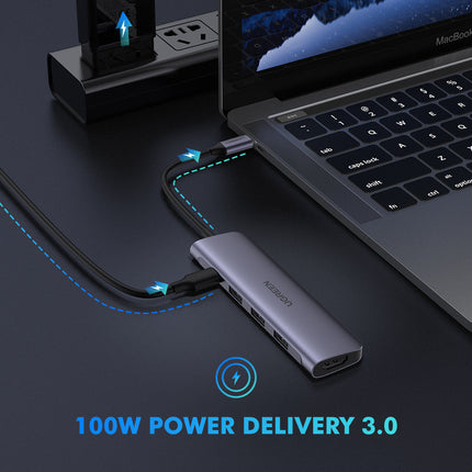 5-in-1 USB-C Hub HDMI 3xUSB-A PD Power Converter Adapter