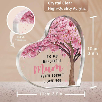 Handmade Love Heart Acrylic Decor Gift for Mom – 10x10cm