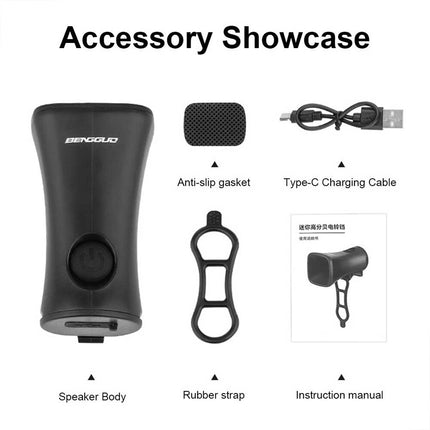 Loud Rechargeable Electric Bike Horn 5 Sound Modes for Bike & Scooter