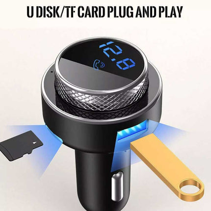 BLT 5.0 FM Transmitter: QC3.0 + 2USB-C + Wireless Audio & Handsfree