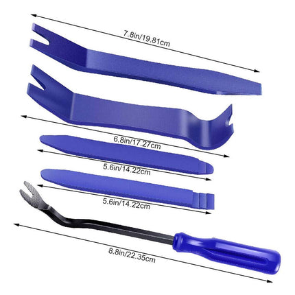 5PCS Non-Marring Car Trim Removal Tool Kit - Pry Bar Set for Auto Interior Door Panel & Radio Clip Installation