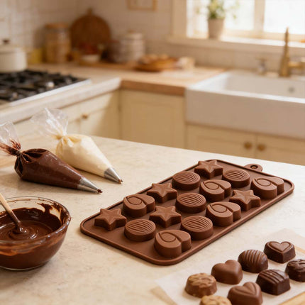 Multipurpose Silicone Mold for Chocolate, Cake, Ice, Candy, Jelly, Nuts & Star