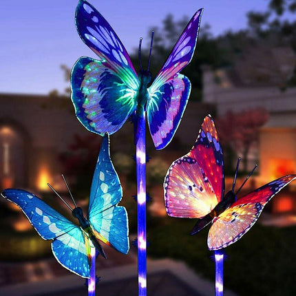 3PCS Solar Butterfly LED Stake Light – Waterproof for Garden & Lawn