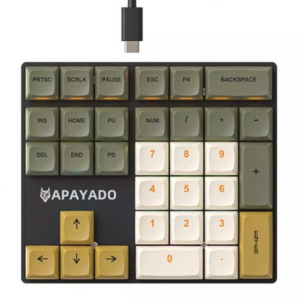 33-Key Left-Hand Mini Keyboard, PBT Keycaps, Plug & Play Keypad