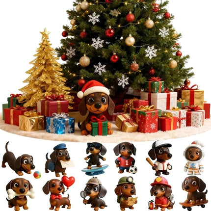 Dachshund Advent Calendar 24-Day Christmas Countdown Acrylic 2D Ornament
