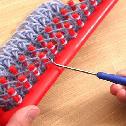 26CM Red Scarf Knitting Loom Kit with Sewing Needle DIY Craft Tool
