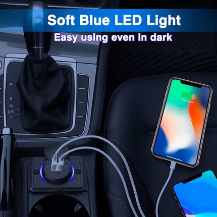 Dual QC3.0 USB Car Fast Charger 3.1A 12/24V Socket Panel for Caravan RV