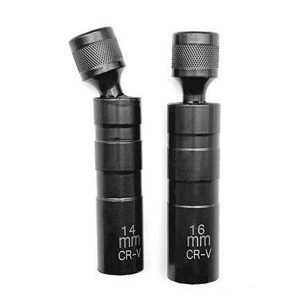 Spark Plug Socket, 14mm 16mm Magnetic Swivel Head with Thin Wall - 12 Point Universal Removal Tool Kit