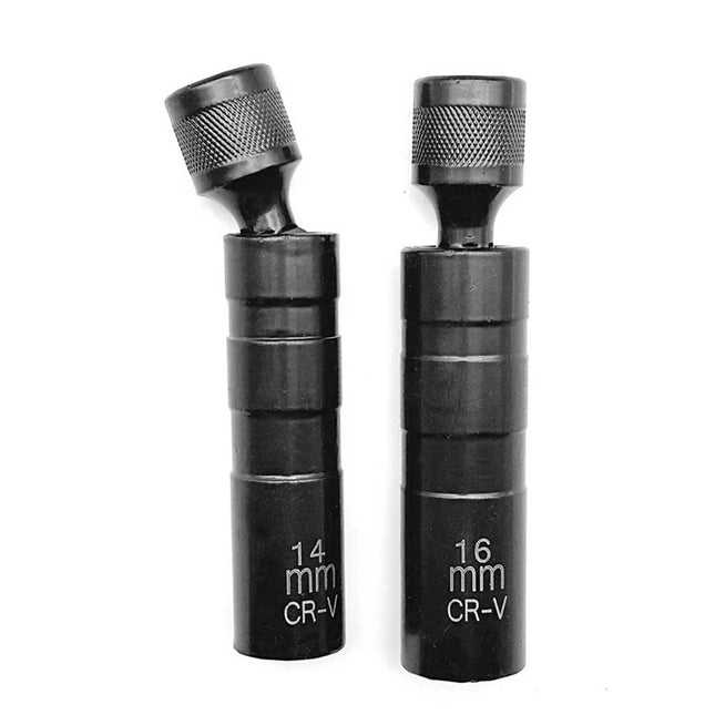 Spark Plug Socket, 14mm 16mm Magnetic Swivel Head with Thin Wall - 12 Point Universal Removal Tool Kit