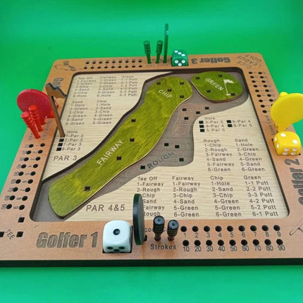 Wooden Mini Tabletop Dice Golf Game Fun Challenging Board Game