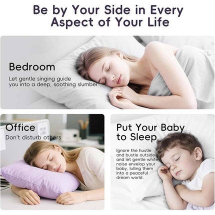 Bone Conduction Pillow Speaker with Timer & Remote, 3 Sound Modes, White Noise Machine for Sleeping