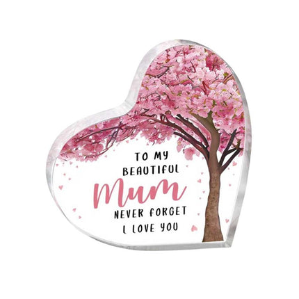 Handmade Love Heart Acrylic Decor Gift for Mom – 10x10cm