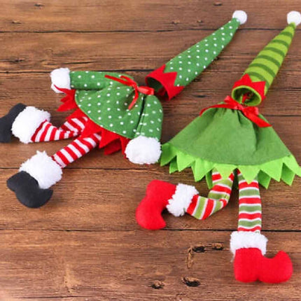 4Pcs Christmas Santa Hat Bottle Topper Wine Cover Xmas Table Decor