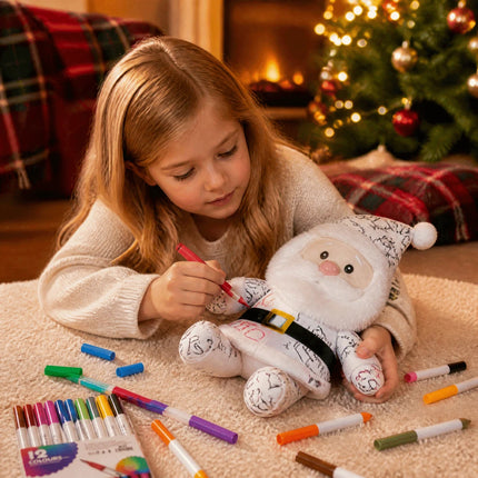DIY Paintable Santa Claus Plush Toy Blank for Christmas Crafts